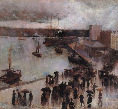 Charles conder Departure of the SS Orient from Circular Quay Spain oil painting art